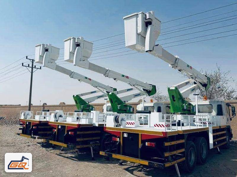 أسطول منصات أعمال هوائية معزولة 46 كيلو فولت على شاحنات 6×4 قبل التسليم أسطول منصات أعمال هوائية معزولة 46 كيلو فولت على شاحنات 6×4 قبل التسليم