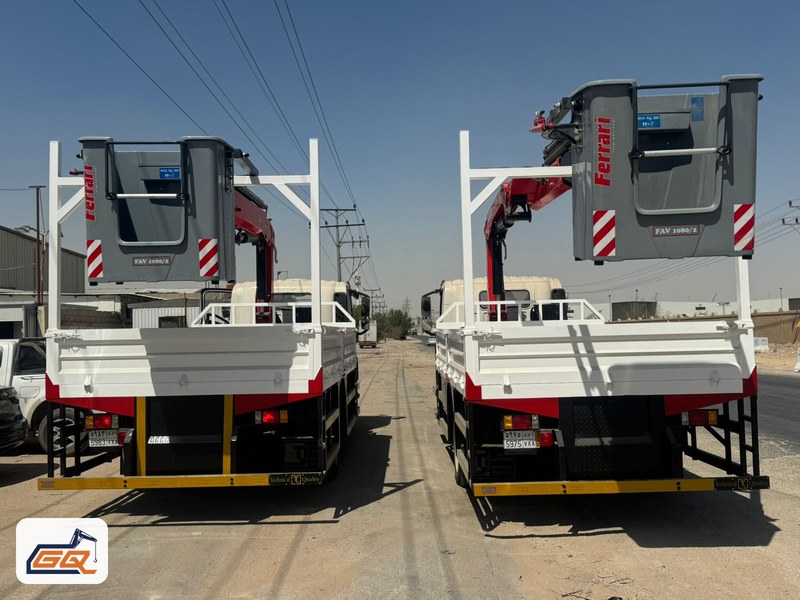 Two units built with knuckle cranes, man baskets and cargo bodies Two units built with knuckle cranes, man baskets and cargo bodies
