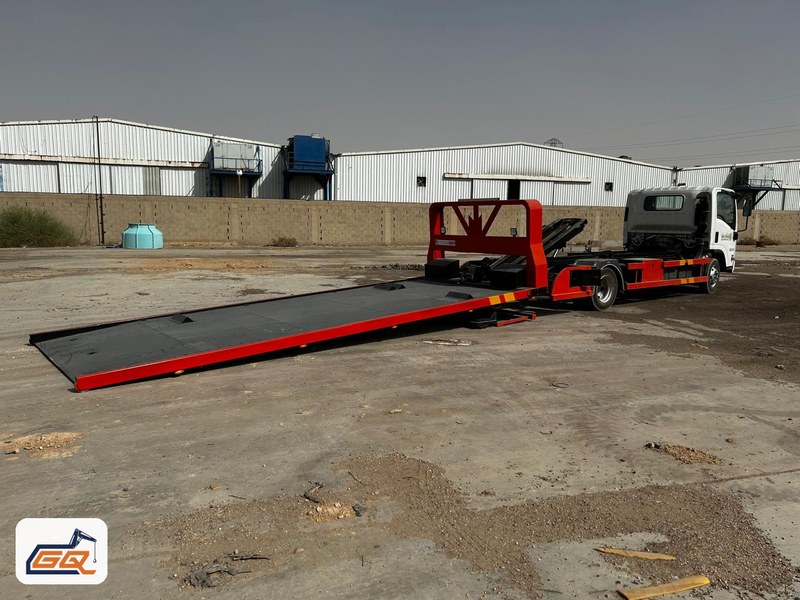 Recovery deck tilted and ready to winch the vehicle on Recovery deck tilted and ready to winch the vehicle on